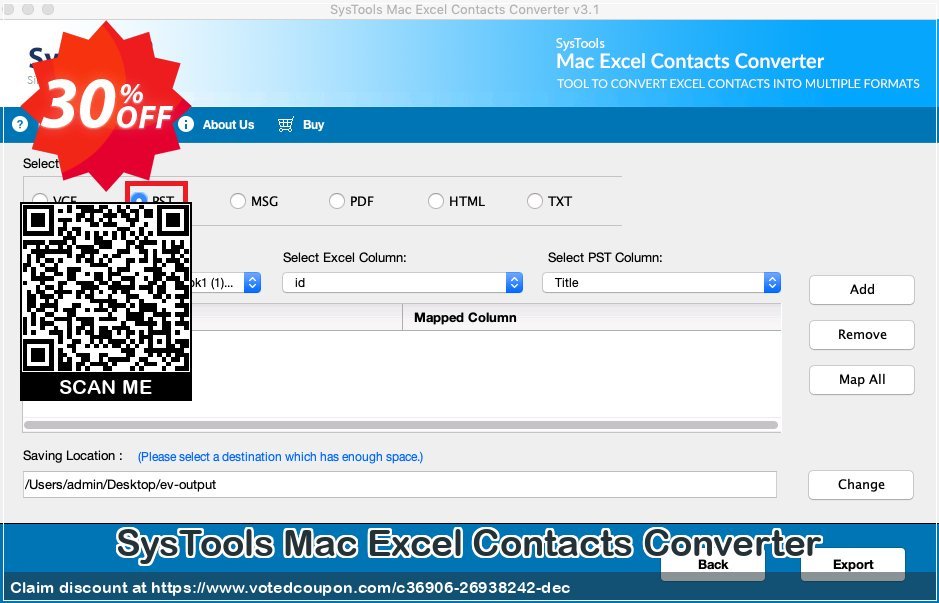 SysTools MAC Excel Contacts Converter Coupon, discount 30% OFF SysTools Mac Excel Contacts Converter, verified. Promotion: Awful sales code of SysTools Mac Excel Contacts Converter, tested & approved