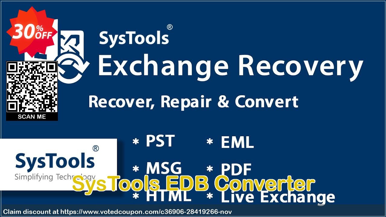 SysTools EDB Converter Coupon Code Apr 2024, 30% OFF - VotedCoupon