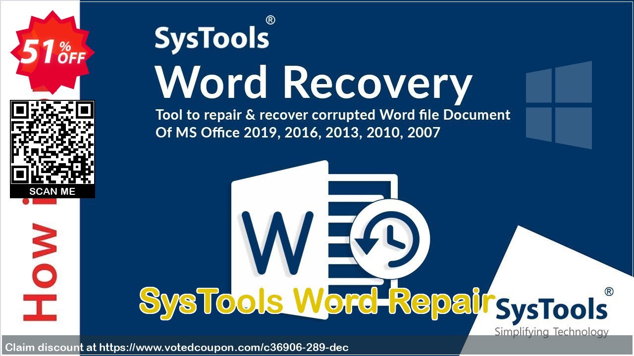 Get 51% OFF SysTools Word Repair Coupon