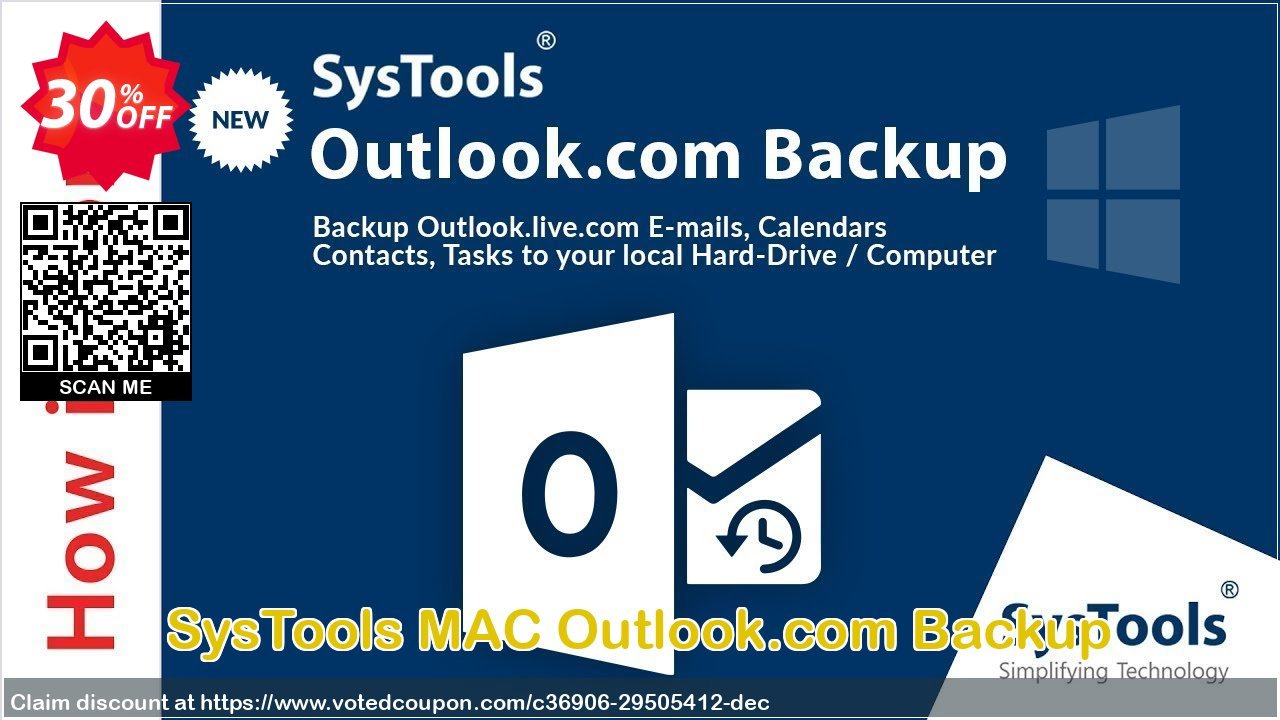 Get 30% OFF SysTools MAC Outlook.com Backup Coupon