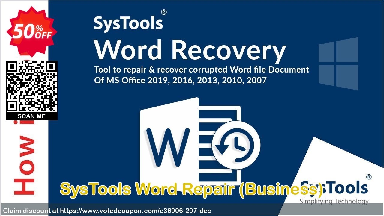 SysTools Word Repair, Business  Coupon Code Apr 2024, 50% OFF - VotedCoupon