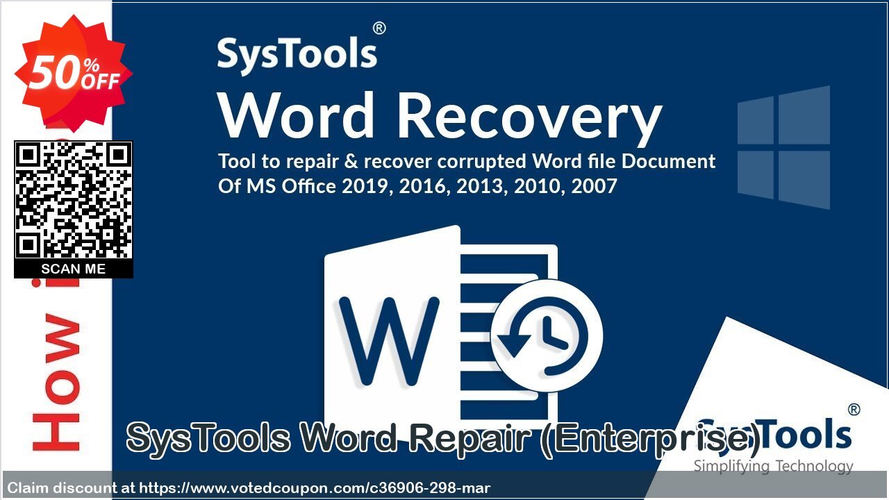 SysTools Word Repair, Enterprise  Coupon, discount SysTools coupon 36906. Promotion: 