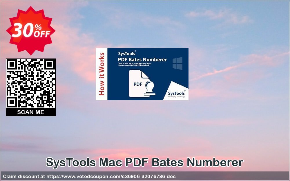 SysTools MAC PDF Bates Numberer Coupon, discount 30% OFF SysTools Mac PDF Bates Numberer, verified. Promotion: Awful sales code of SysTools Mac PDF Bates Numberer, tested & approved