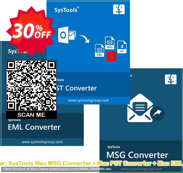 Bundle Offer: SysTools MAC MSG Converter + MAC PST Converter + MAC EML Converter Coupon Code May 2024, 30% OFF - VotedCoupon