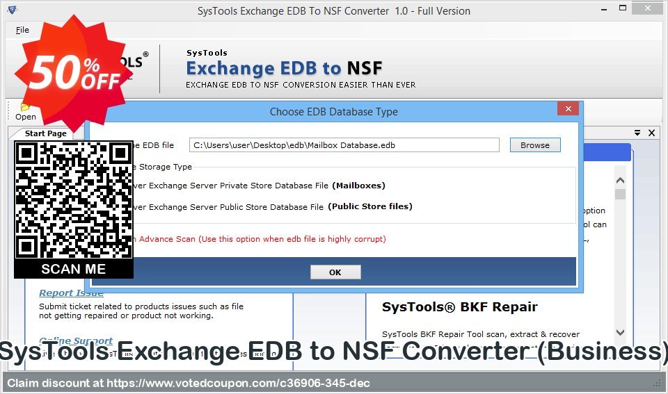 SysTools Exchange EDB to NSF Converter, Business  Coupon, discount SysTools coupon 36906. Promotion: 