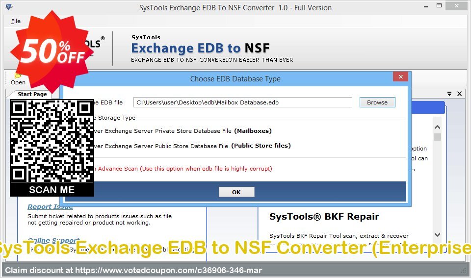 SysTools Exchange EDB to NSF Converter, Enterprise  Coupon, discount SysTools coupon 36906. Promotion: 