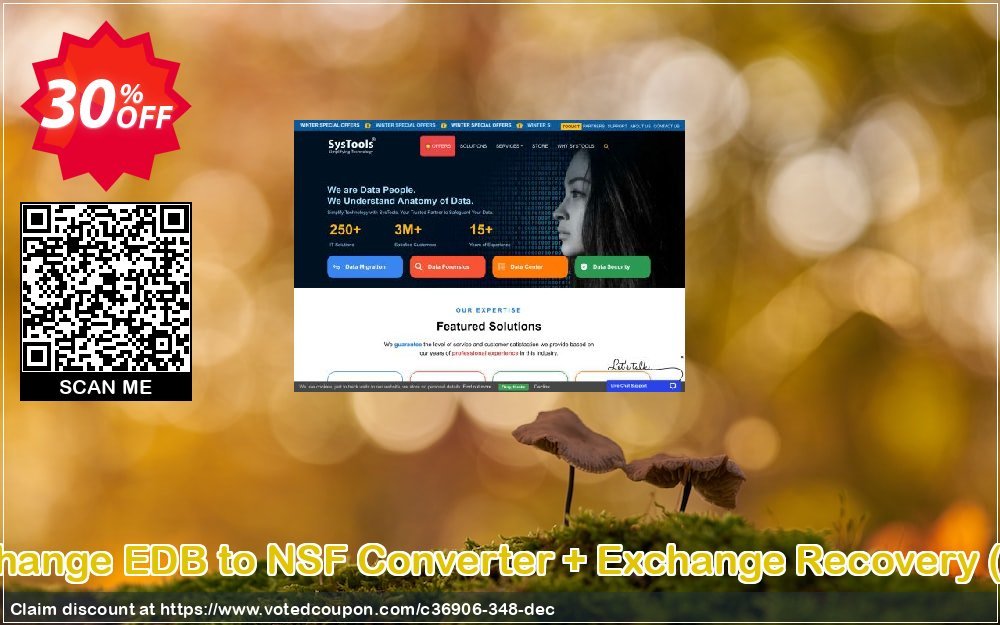 Bundle Offer - Exchange EDB to NSF Converter + Exchange Recovery, Business Plan  Coupon, discount SysTools coupon 36906. Promotion: 