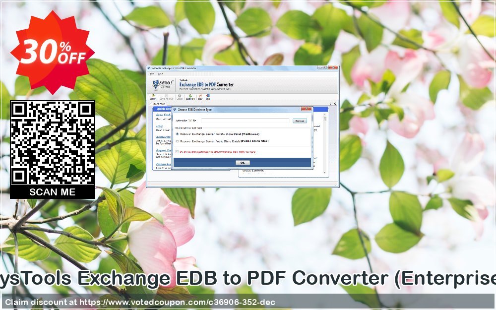 SysTools Exchange EDB to PDF Converter, Enterprise  Coupon, discount SysTools coupon 36906. Promotion: 