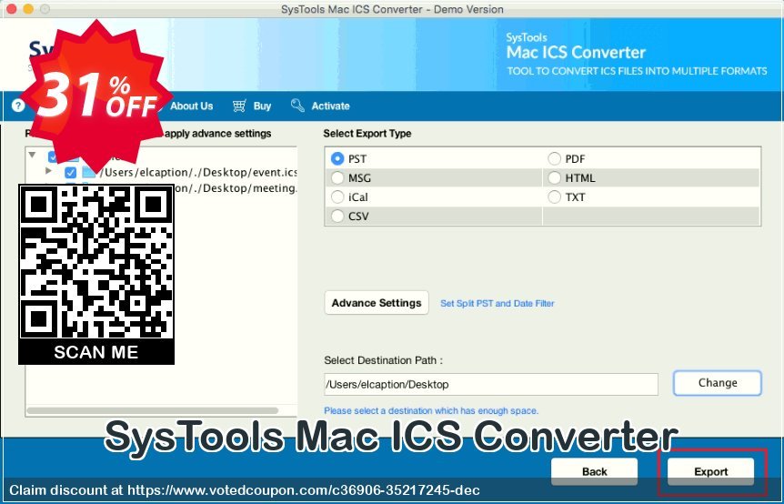 Get 31% OFF SysTools Mac ICS Converter Coupon