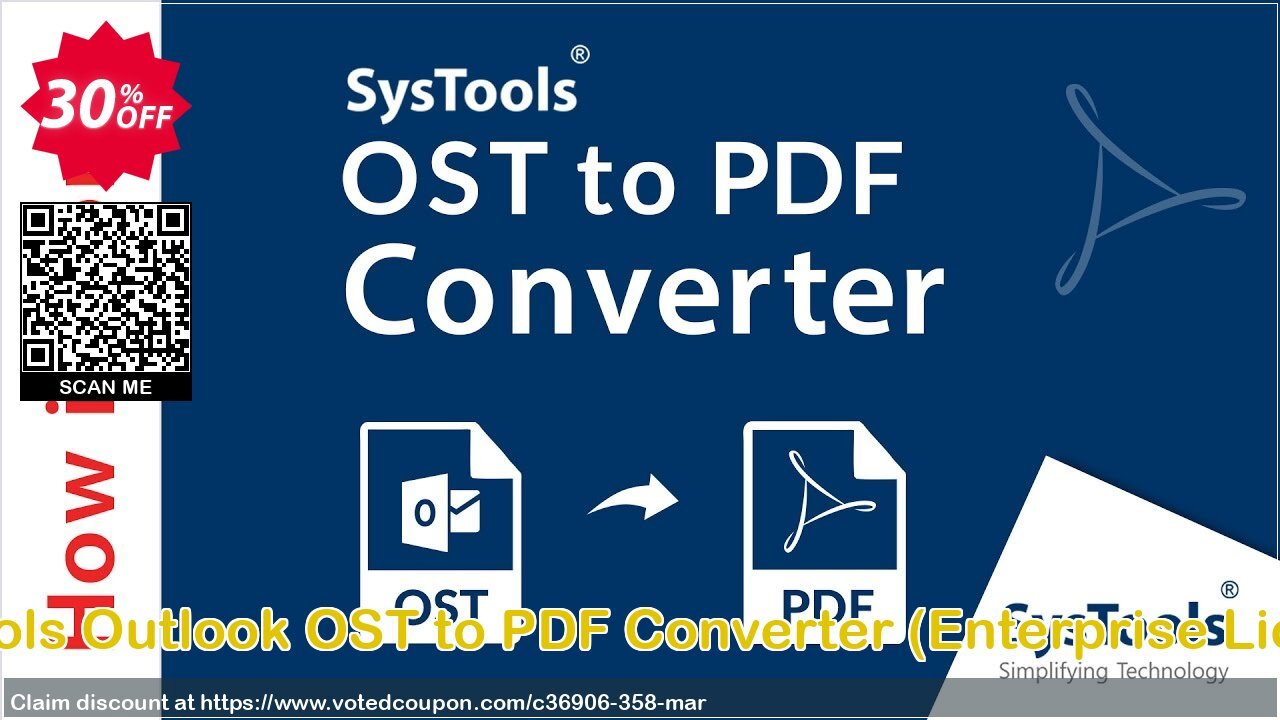 SysTools Outlook OST to PDF Converter, Enterprise Plan  Coupon, discount 30% OFF SysTools Outlook OST to PDF Converter (Enterprise License), verified. Promotion: Awful sales code of SysTools Outlook OST to PDF Converter (Enterprise License), tested & approved