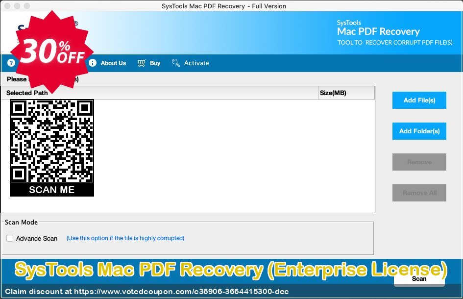 SysTools MAC PDF Recovery, Enterprise Plan  Coupon Code Apr 2024, 30% OFF - VotedCoupon