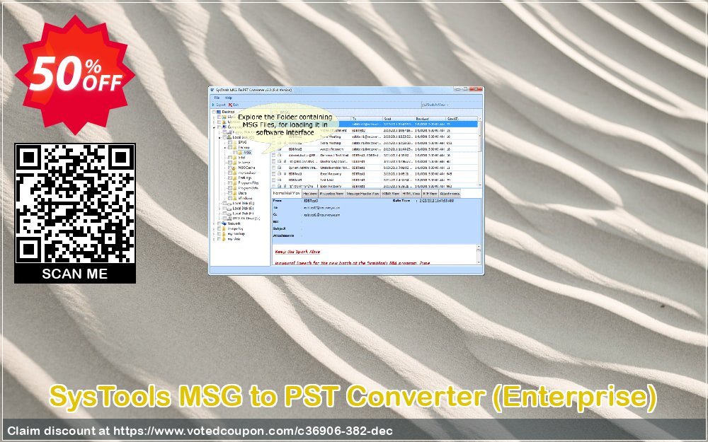 Get 50% OFF SysTools MSG to PST Converter, Enterprise Coupon