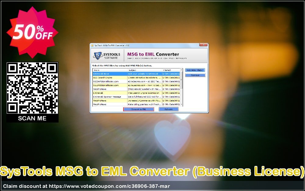 SysTools MSG to EML Converter, Business Plan  Coupon Code Apr 2024, 50% OFF - VotedCoupon