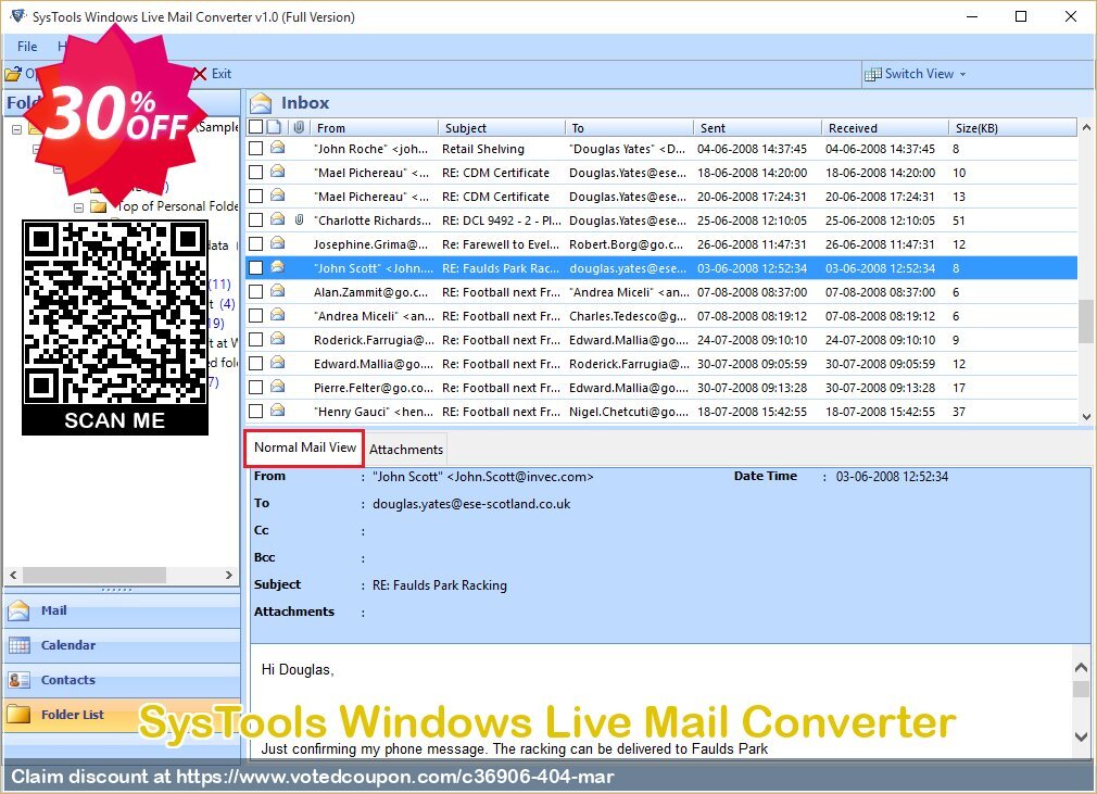 SysTools WINDOWS Live Mail Converter Coupon, discount 30% OFF SysTools Windows Live Mail Converter, verified. Promotion: Awful sales code of SysTools Windows Live Mail Converter, tested & approved