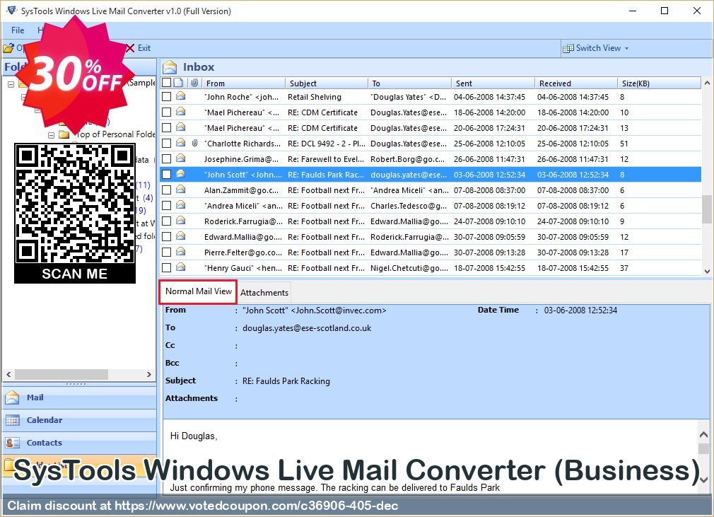 SysTools WINDOWS Live Mail Converter, Business  Coupon, discount 30% OFF SysTools Windows Live Mail Converter (Business), verified. Promotion: Awful sales code of SysTools Windows Live Mail Converter (Business), tested & approved