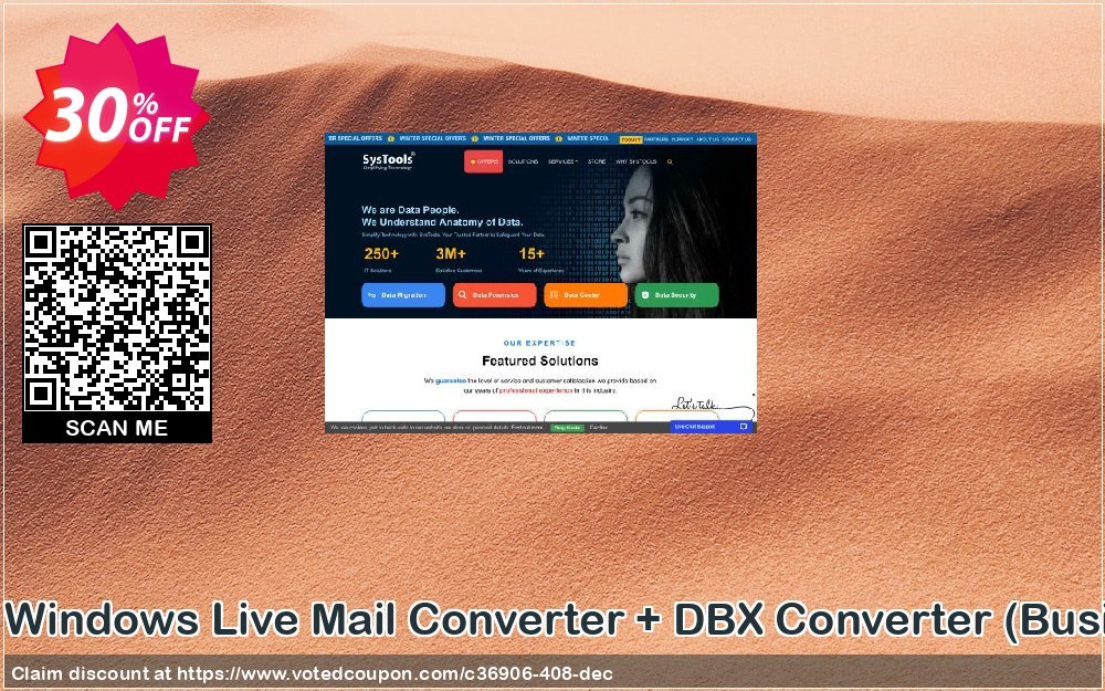 Bundle Offer - WINDOWS Live Mail Converter + DBX Converter, Business Plan  Coupon, discount SysTools coupon 36906. Promotion: 