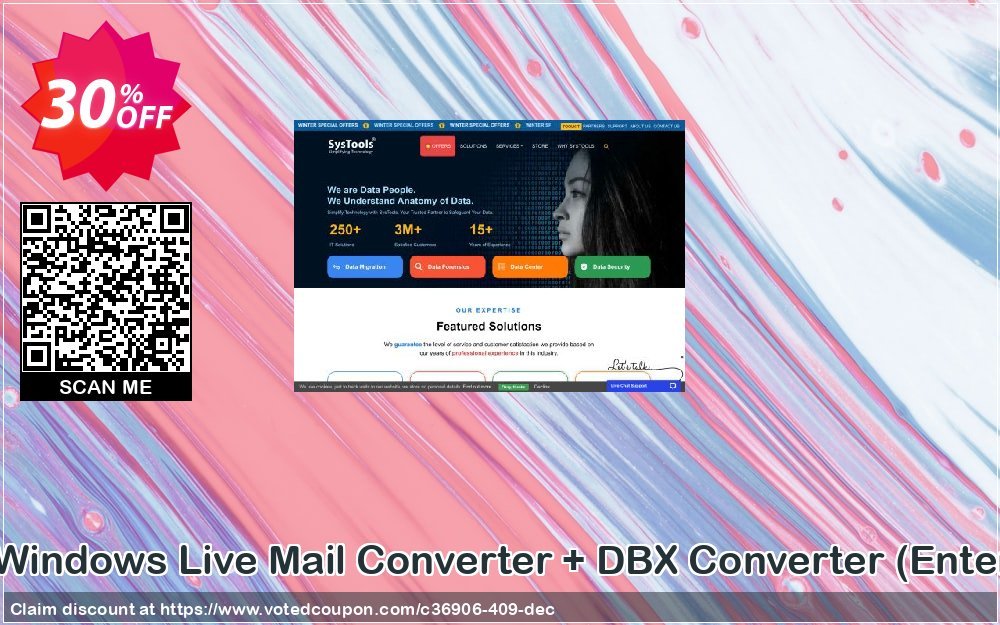 Bundle Offer - WINDOWS Live Mail Converter + DBX Converter, Enterprise Plan  Coupon, discount SysTools coupon 36906. Promotion: 