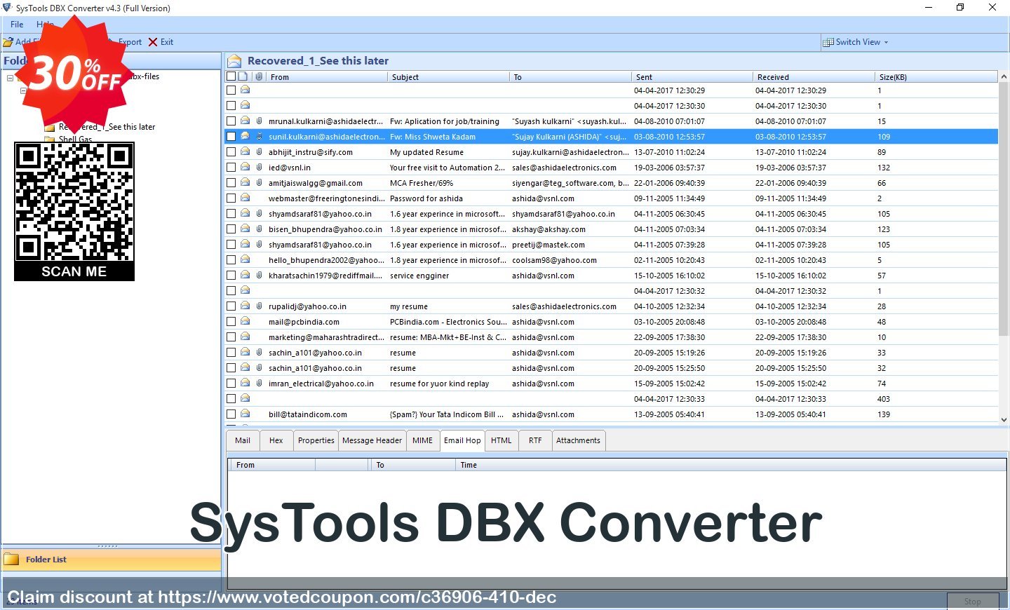 SysTools DBX Converter Coupon Code Mar 2024, 30% OFF - VotedCoupon