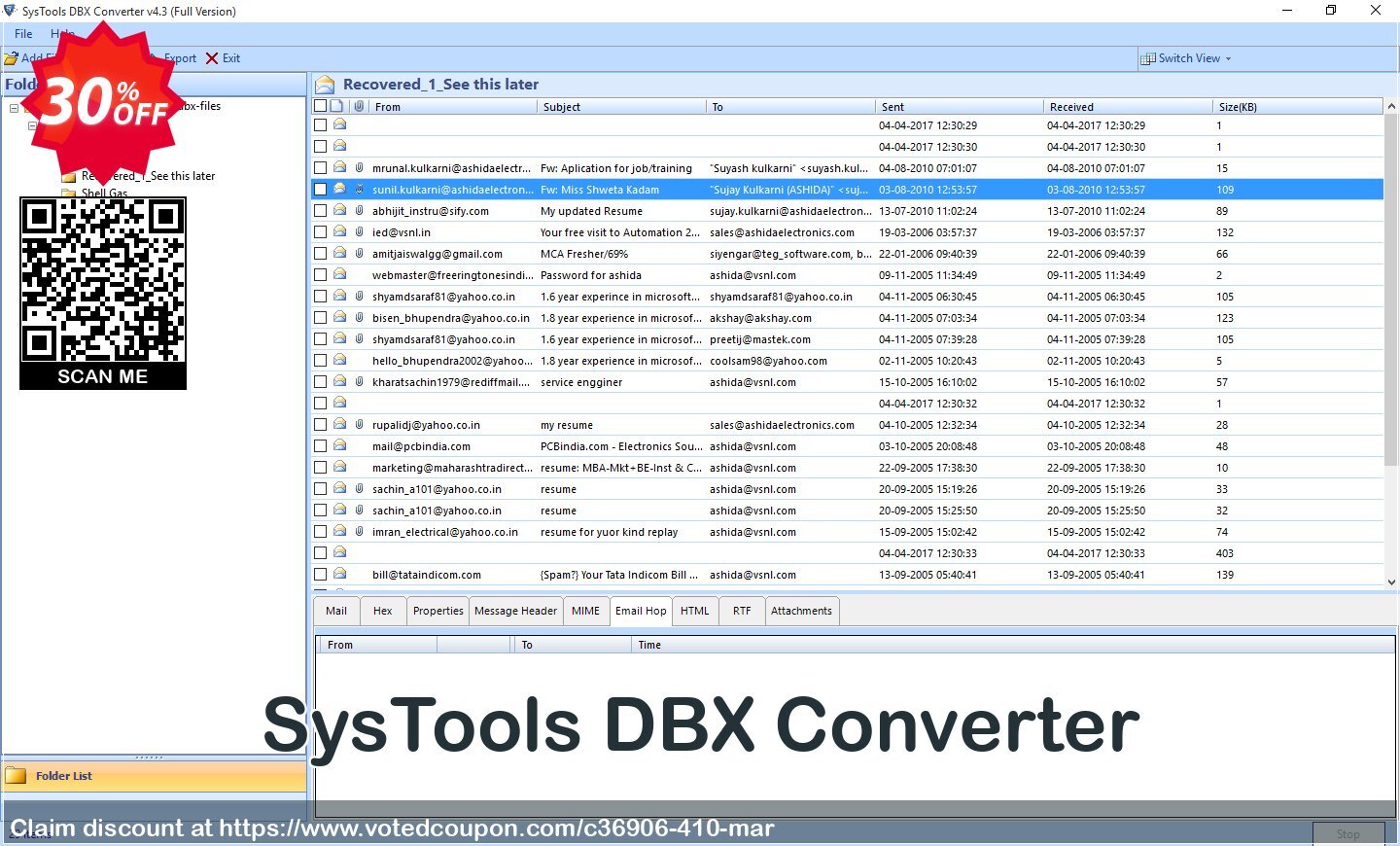 SysTools DBX Converter Coupon, discount SysTools Summer Sale. Promotion: 