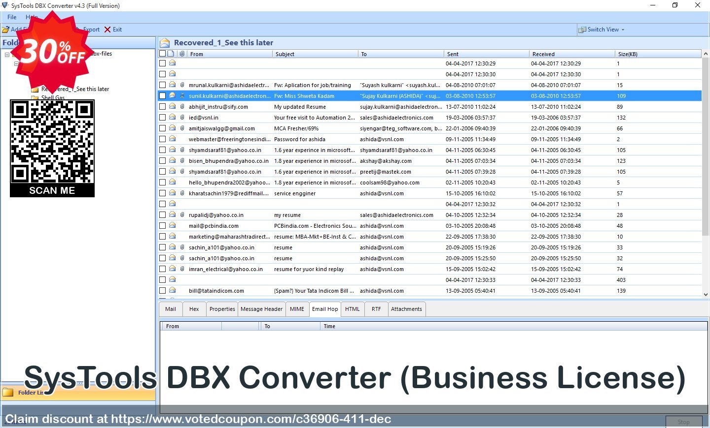 SysTools DBX Converter, Business Plan  Coupon, discount SysTools coupon 36906. Promotion: 