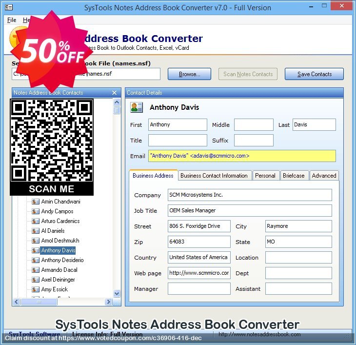 SysTools Notes Address Book Converter Coupon, discount SysTools Summer Sale. Promotion: 