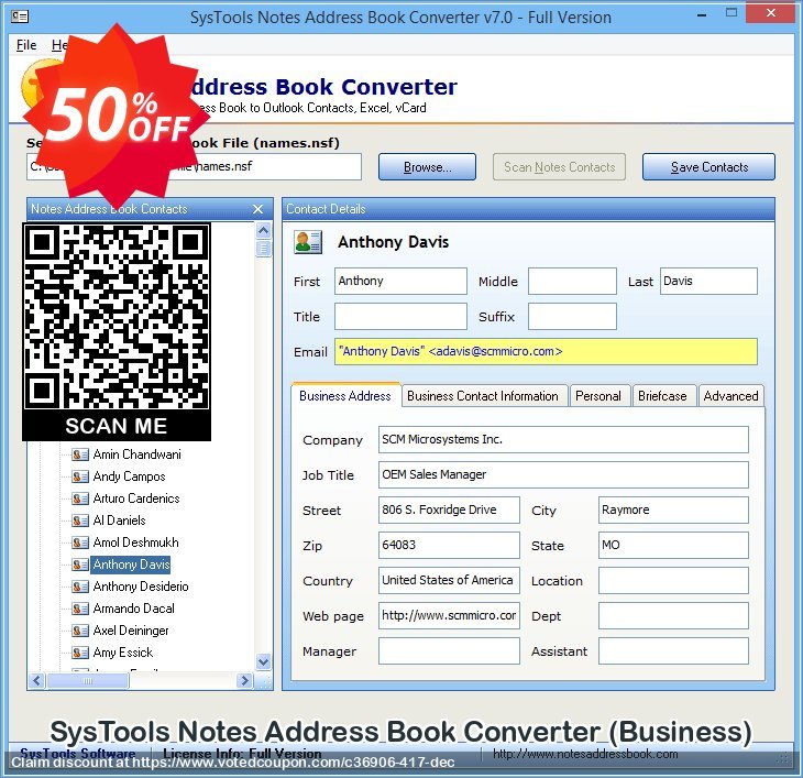 SysTools Notes Address Book Converter, Business  Coupon, discount SysTools coupon 36906. Promotion: 