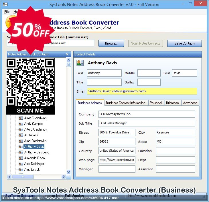 SysTools Notes Address Book Converter, Business  Coupon Code Apr 2024, 50% OFF - VotedCoupon