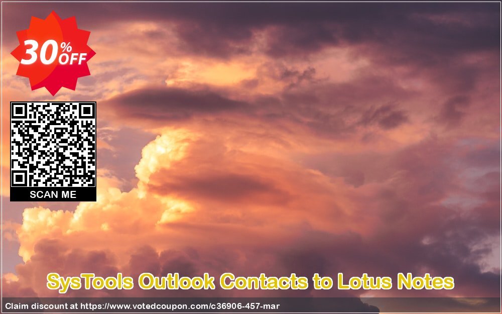 SysTools Outlook Contacts to Lotus Notes Coupon, discount SysTools Summer Sale. Promotion: 