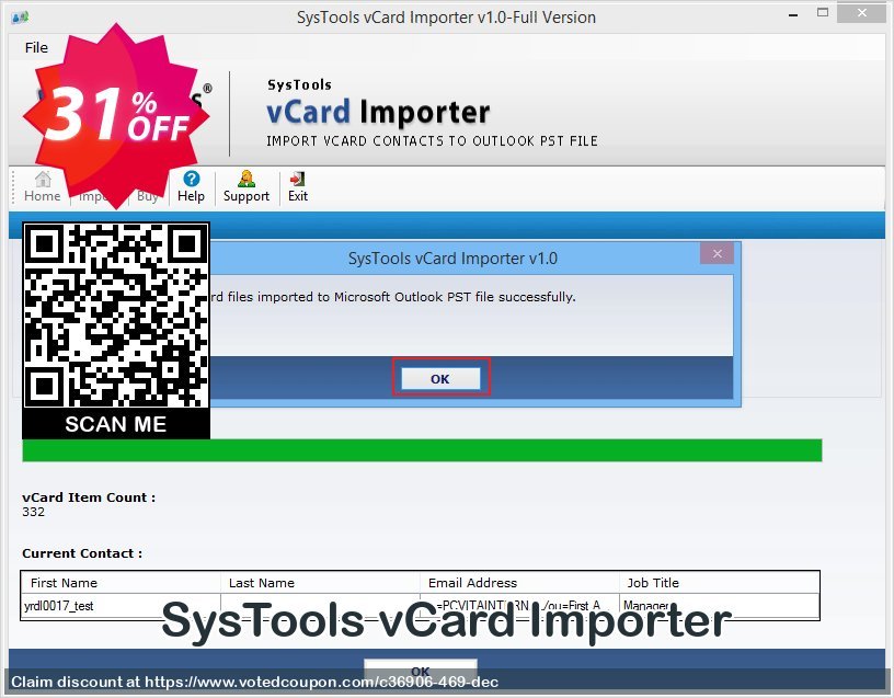 SysTools vCard Importer Coupon Code Apr 2024, 31% OFF - VotedCoupon