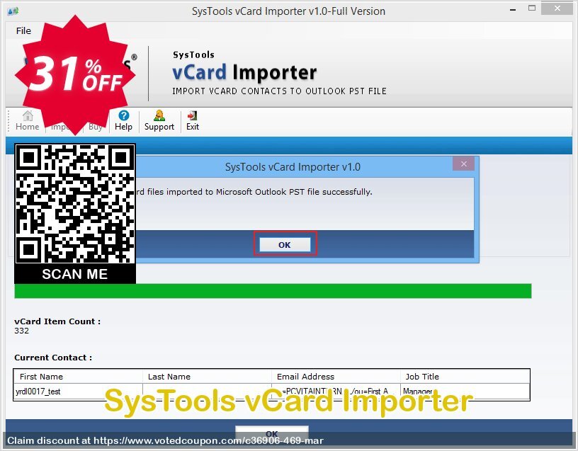 SysTools vCard Importer Coupon Code Apr 2024, 31% OFF - VotedCoupon