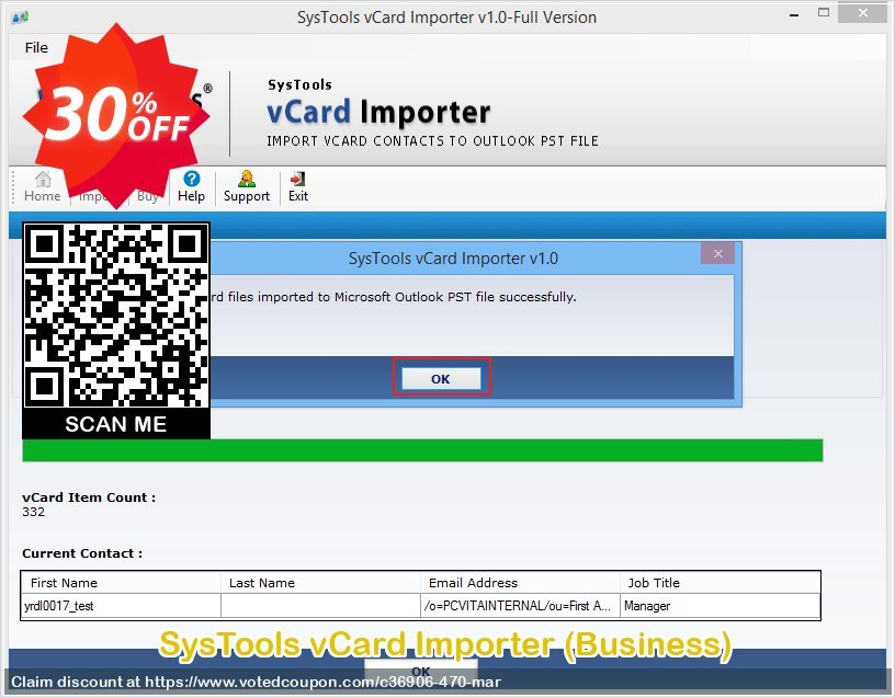 SysTools vCard Importer, Business  Coupon Code Apr 2024, 30% OFF - VotedCoupon