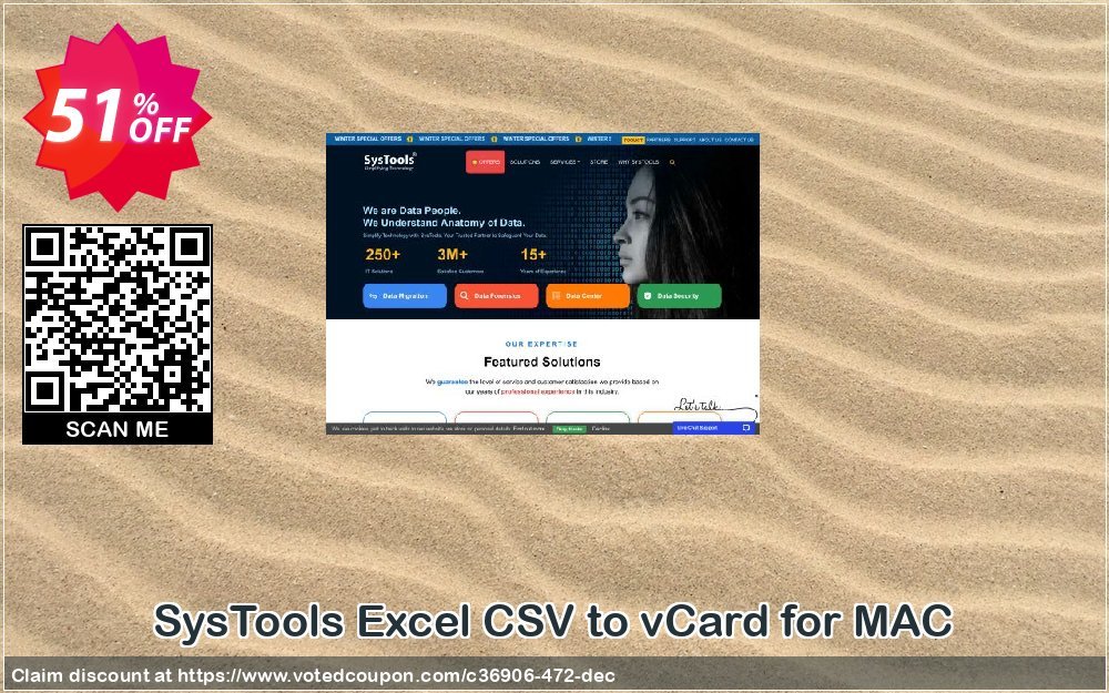 SysTools Excel CSV to vCard for MAC Coupon, discount SysTools Summer Sale. Promotion: 