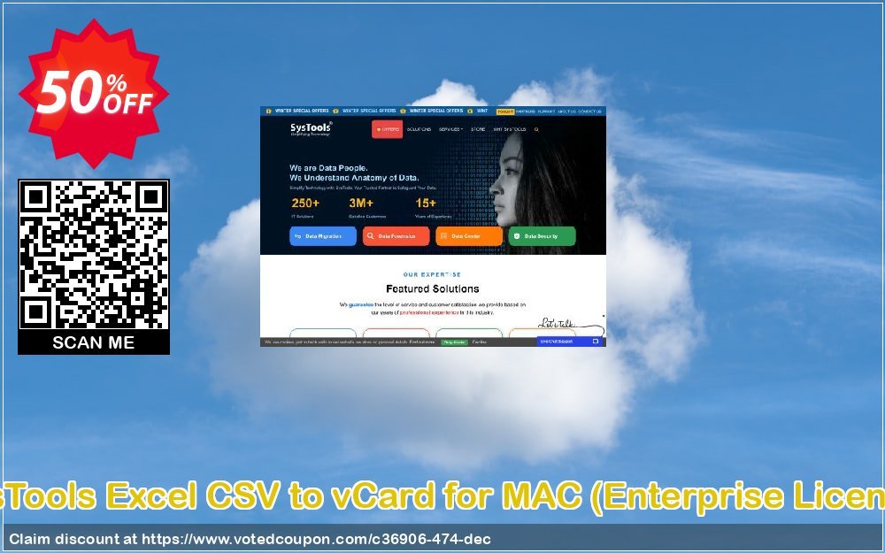 SysTools Excel CSV to vCard for MAC, Enterprise Plan  Coupon, discount SysTools coupon 36906. Promotion: 