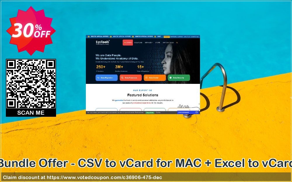 Bundle Offer - CSV to vCard for MAC + Excel to vCard Coupon, discount SysTools Summer Sale. Promotion: 