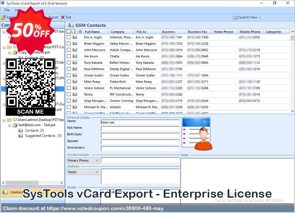 SysTools vCard Export - Enterprise Plan Coupon, discount SysTools Summer Sale. Promotion: 
