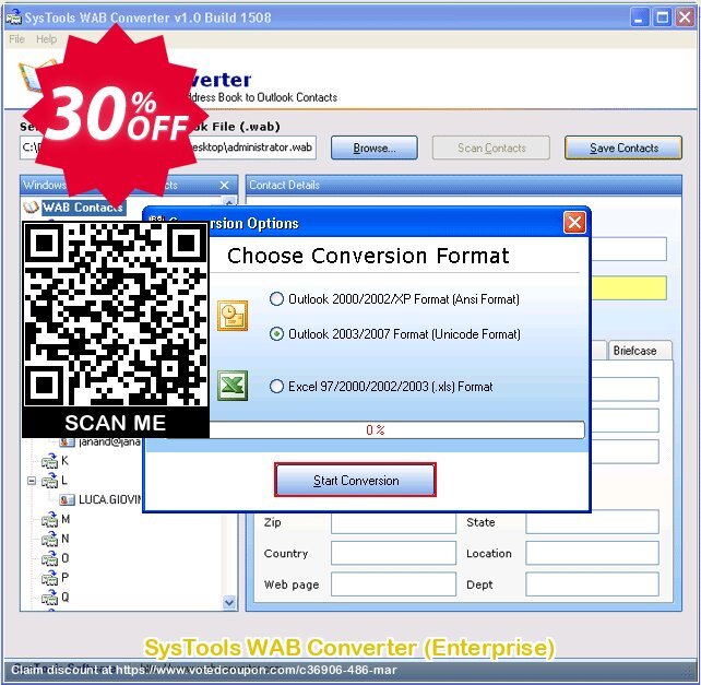 SysTools WAB Converter, Enterprise  Coupon, discount SysTools coupon 36906. Promotion: 