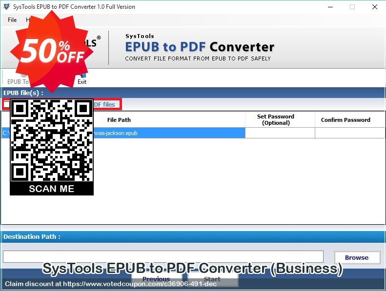SysTools EPUB to PDF Converter, Business  Coupon, discount SysTools coupon 36906. Promotion: 