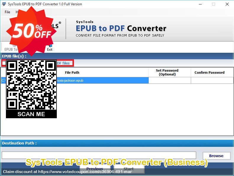 SysTools EPUB to PDF Converter, Business  Coupon, discount SysTools coupon 36906. Promotion: 