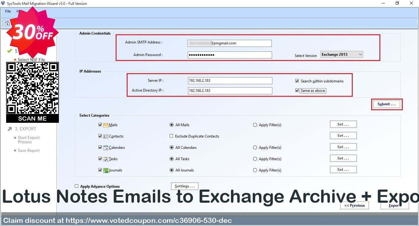 Bundle Offer - Lotus Notes Emails to Exchange Archive + Export Lotus Notes Coupon Code Apr 2024, 30% OFF - VotedCoupon