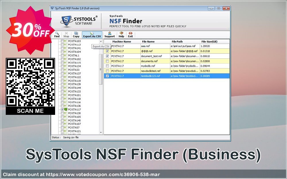 SysTools NSF Finder, Business  Coupon, discount SysTools coupon 36906. Promotion: 