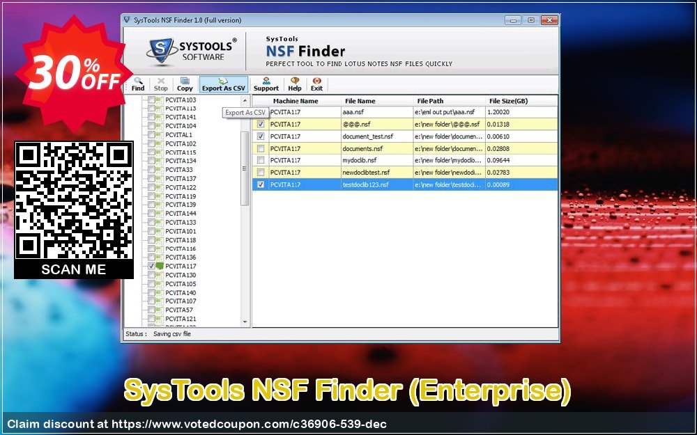 SysTools NSF Finder, Enterprise  Coupon, discount SysTools coupon 36906. Promotion: 