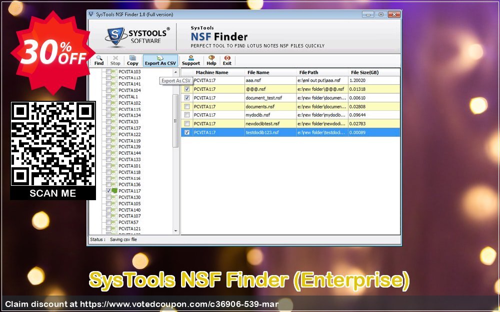 SysTools NSF Finder, Enterprise  Coupon, discount SysTools coupon 36906. Promotion: 