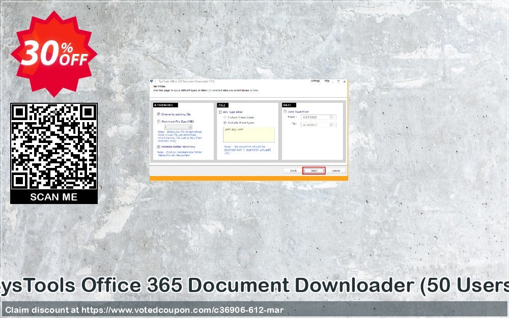 SysTools Office 365 Document Downloader, 50 Users  Coupon, discount SysTools coupon 36906. Promotion: 