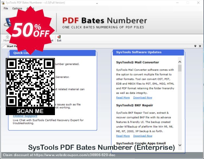 SysTools PDF Bates Numberer, Enterprise  Coupon Code Apr 2024, 50% OFF - VotedCoupon