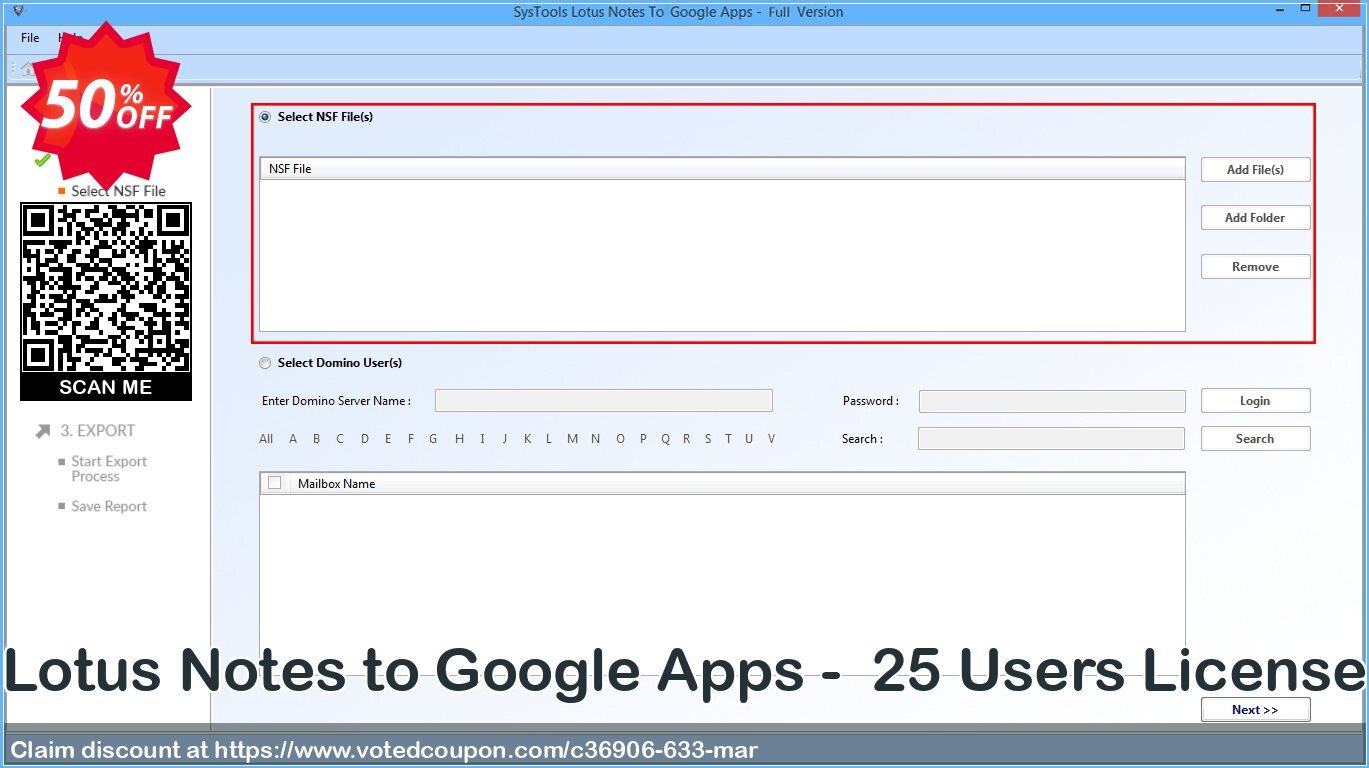 Lotus Notes to Google Apps -  25 Users Plan Coupon Code Apr 2024, 50% OFF - VotedCoupon