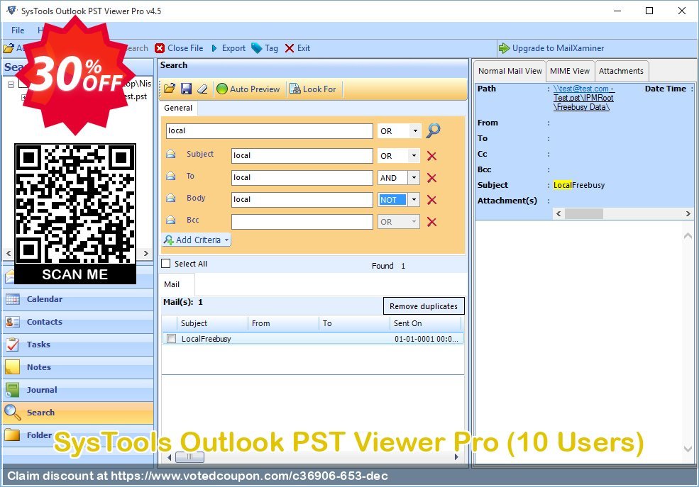 SysTools Outlook PST Viewer Pro, 10 Users  Coupon, discount SysTools coupon 36906. Promotion: 