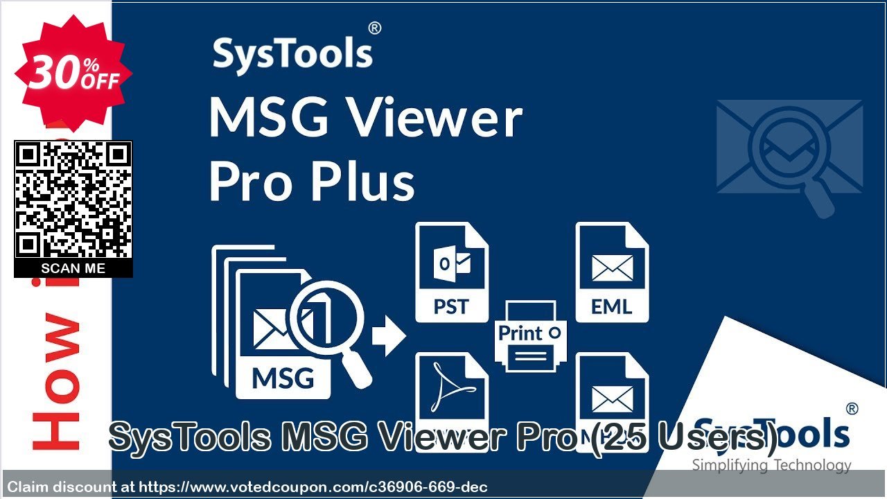 SysTools MSG Viewer Pro, 25 Users  Coupon, discount SysTools coupon 36906. Promotion: 