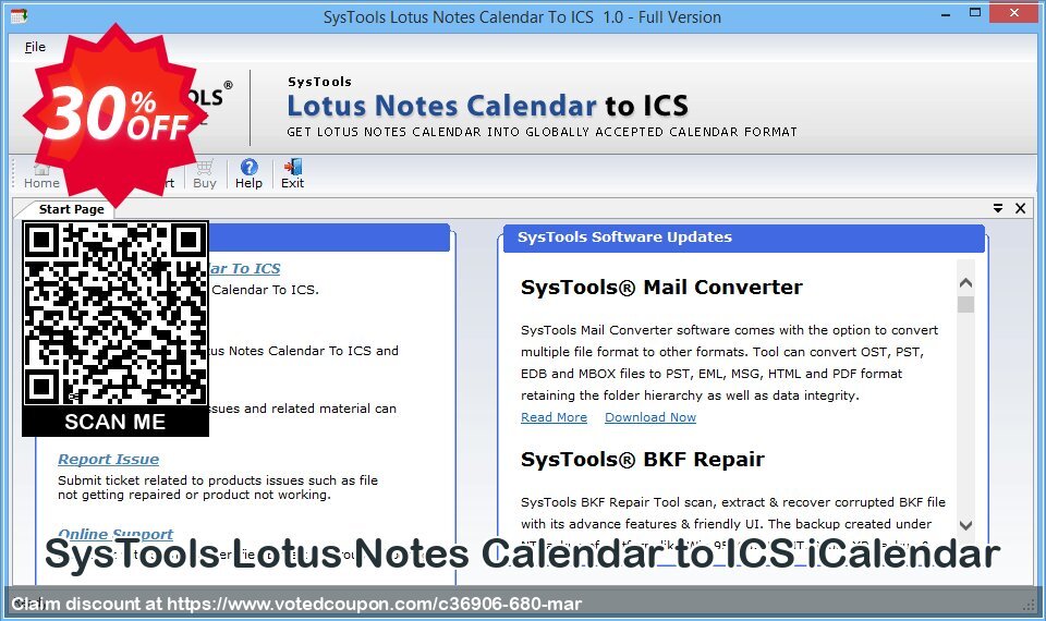 SysTools Lotus Notes Calendar to ICS iCalendar Coupon, discount SysTools Summer Sale. Promotion: 