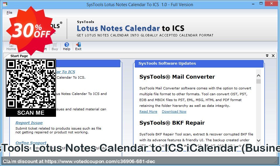 SysTools Lotus Notes Calendar to ICS iCalendar, Business  Coupon Code Apr 2024, 30% OFF - VotedCoupon