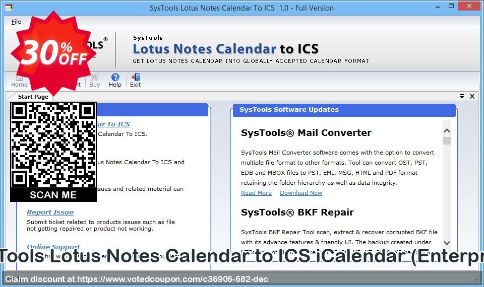 SysTools Lotus Notes Calendar to ICS iCalendar, Enterprise  Coupon, discount SysTools coupon 36906. Promotion: 